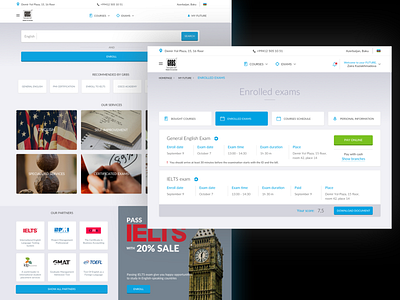 GRBS adaptive clean colors courses design eilts english enroll exams interface minimalism modern toefl ui ux web