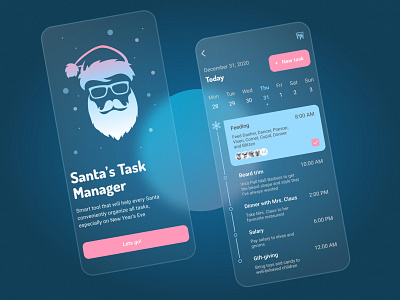 Santa's Task Manager exploration glassmorphism mobile app mobile design task manager to do app to do list ui ui ux