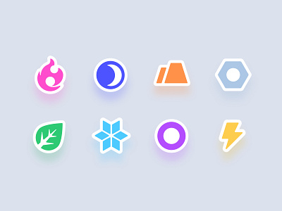 Icon set Pokemon Types design icon pokemon set ui ux