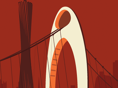 illustration 4 bridge illustration red summit vector