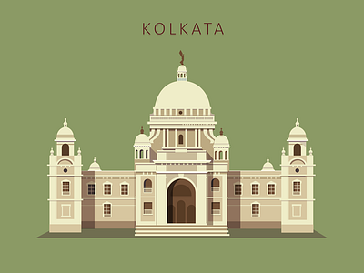 Kolkata calucutta city cityscape classical illustration india kolkata palace victoria memorial vintage
