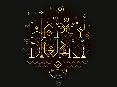 Happy Diwali celebrations deepavali diwali festive india lights line type