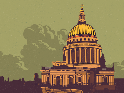 St Paul's cathedral cathedral cloud colourful europe illustration location london place