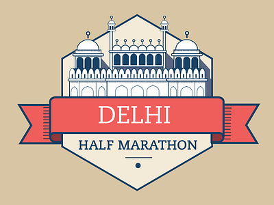 Delhi Half Marathon 2013 badge delhi half marathon marathon red fort tshirt