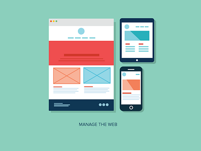 Manage the Web adaptive flat illustration manage mobile responsive tablet templates web