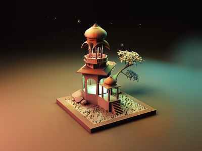 Roots run deep architecture blender heritage india indian architecture isometric learning lighting modern rajasthan