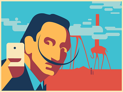 Selfie - Salvador Dali artist dali modern salvador dali selfie surreal surrealist vector