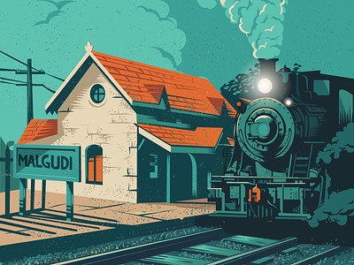 Final cover design best seller book cover books illustration india malgudi penguin steam engine story train