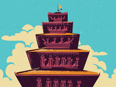 WIP - Nyatapola temple design flag illustration nyatapola pagoda sky temple