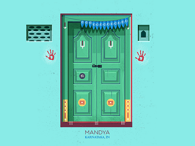 Door #4 doors hands illustration india indian doors karnataka south india symmetry vintage