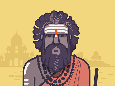 Sadhu 4 ganges guru illustration india kumbh mela pilgrim sadhu vector