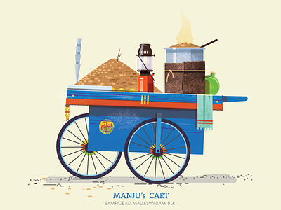 Thela 04 - Peanut cart cart colorful essential flat hand pump illustration india peanuts pushcart