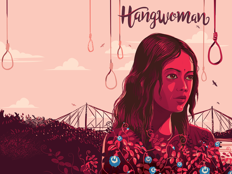 Hangwoman - book cover design dark noose hangwoman india story fiction book cover