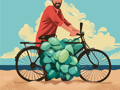 Explorations beach bicycle coconut cover detective india lost mumbai series texture vector vendor