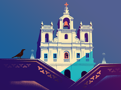 #02 - Our lady of the Immaculate - Goa church goa heritage illustration india panjim series wip