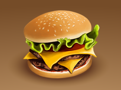 double decker burger digital illustration