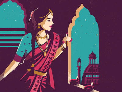 Vantage Point contrast diwali illustration india jewels lights saree style traditional viewpoint