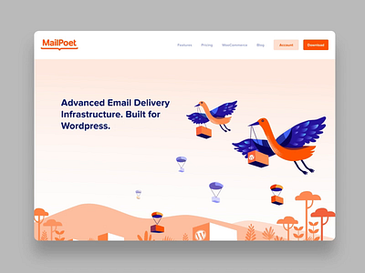 MailPoet - Web experience animation birds email illustraiton mail mailpoet product illustration web wordpress