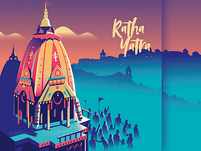 Ratha Yatra 2019 chariot city colorful faith illustration india krishna lisbon ratha skyline yatra