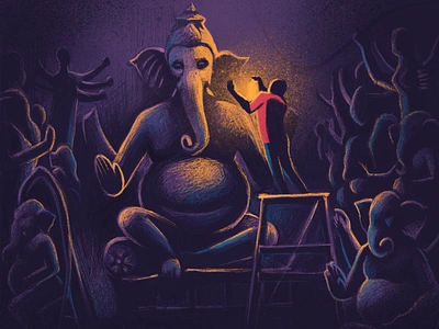 Big Day bangalore festival ganesh ganesha idols india ipad pro procreateapp studio temporary wip