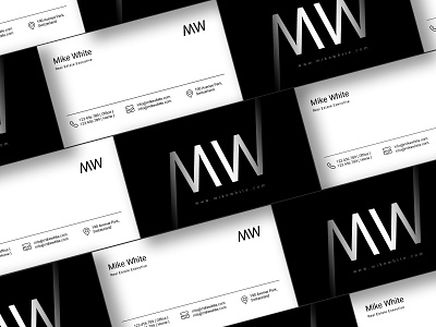 Minimal B&W Business Card creative business card minimal business card modern business card simple business card unique business card visiting card