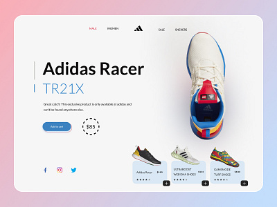 Adidas Shoes Header UI