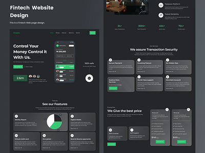 Fintech Web page design concept