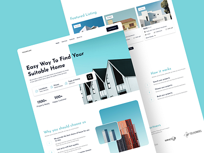 Real Estate web design concept aesthetic design architecture building clean design creative flat design home house house interior landing page modern design product design real estate real estate agency rent home ui uiux user experience user interface web page