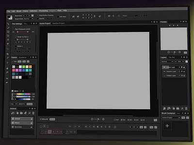 Pixel art editor redesign dark theme desktop app mockup redesign concept ui ux widescreen
