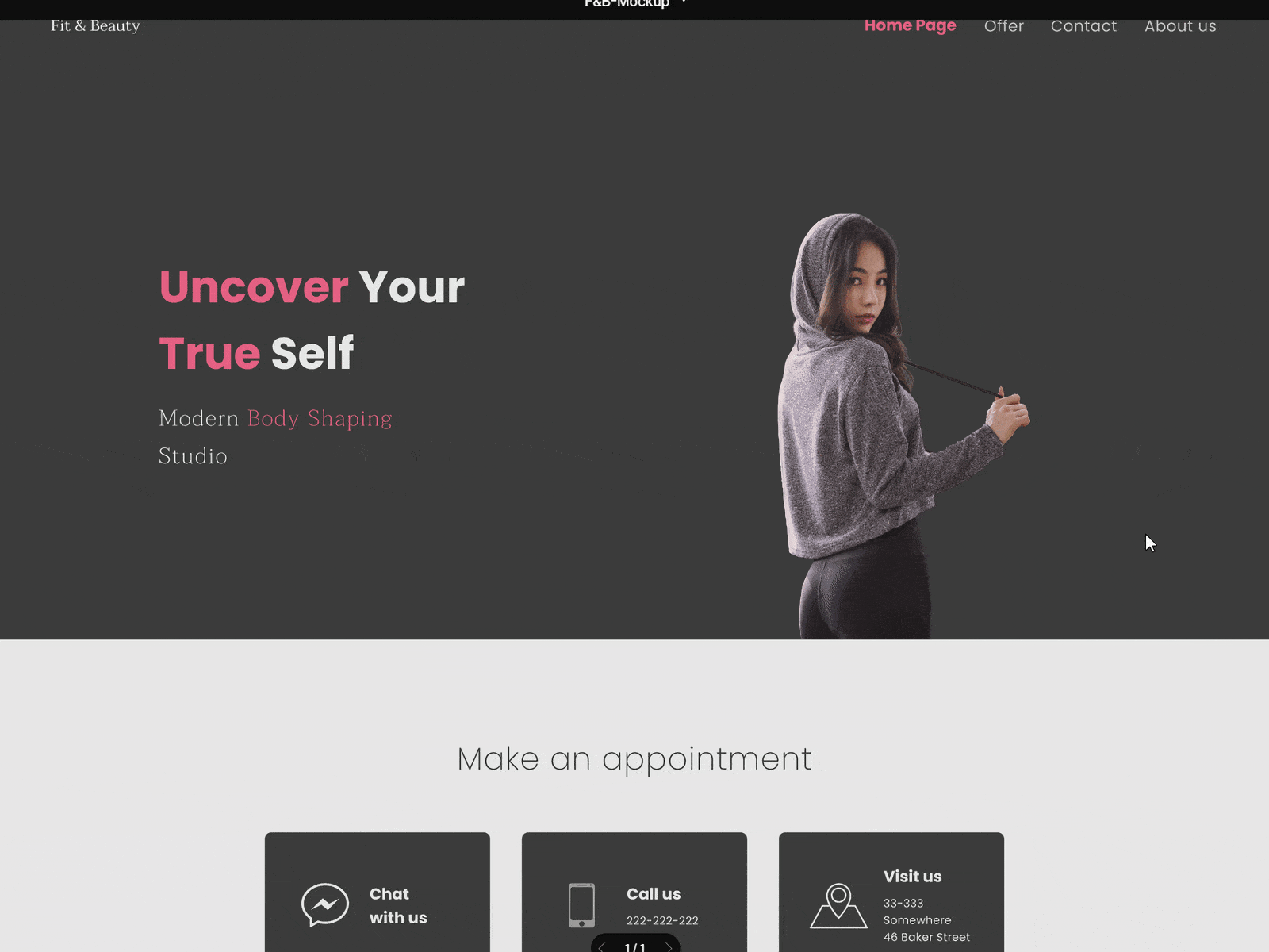 Fit & Beauty Landing Page figma landing page mockup simple simple clean interface ui ux webdesign