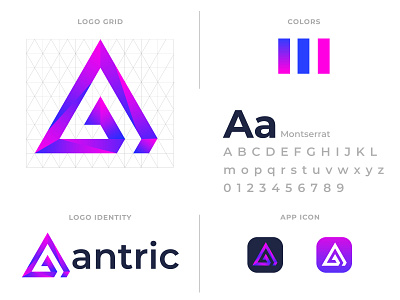 Antric Logo Design alatterlogo alogo antric antriclogo app design branding colorful logo gradient logo icon latter logo logo logodesign logotype minimal modern modernlogo typography