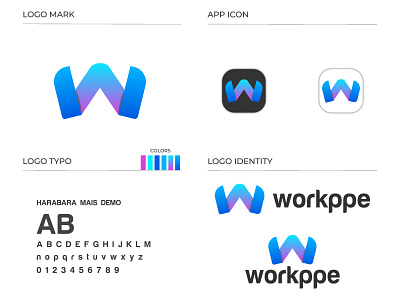 W Latter Workppe logo Design brand design brand identity branding colorful logo gradient logo illustration lettering logo logo design logo designer logo designs logodesign logos logotype modern logo w latter logo wmark logo workppe logo