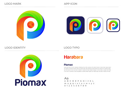 P Piomax Logo Design