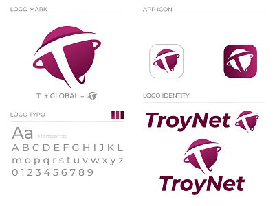 T Troynet Logo Design