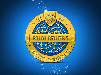 Award Winning Publishers award badge celtic flower glitter gold medal publish sparkle