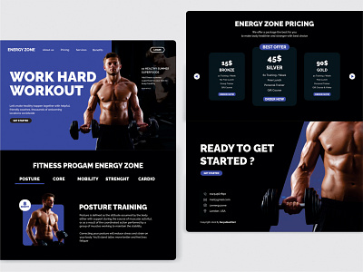 Landing Page Website - Workout Fitness branding creative ideas design graphic design landing page ui web web design website website design