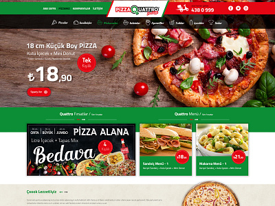 Pizza Quattro Web Design pizza quattro restourant web