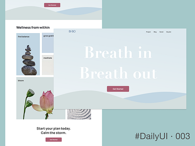 DailyUI 003 - Landing Page 003 dailyui desktop landing page ui uxui wellness