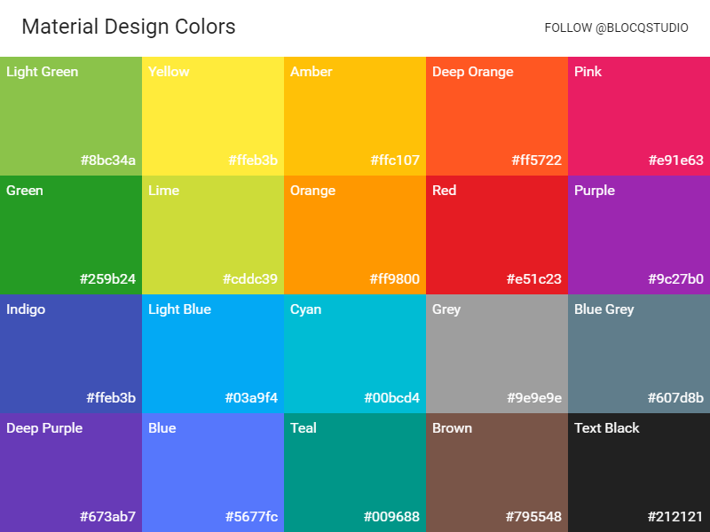 Material design deals colors