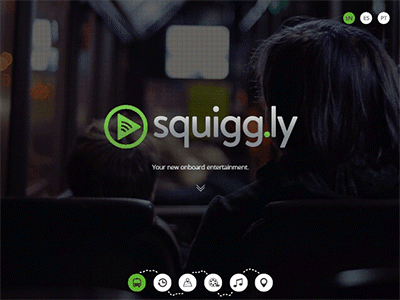 Squigg.ly Website bus fullscreen homepage interaction landing page layout navigation one page travel ui web design website