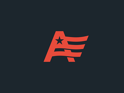 America Lettermark america american flag lettering lettermark logo star stars and stripes united states usa vintage