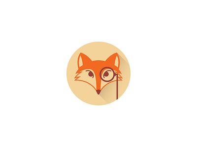 Fox clever detective fox geek inspect investigate monocle nerdy snoop