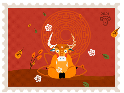 Yoga in the red season character illustration