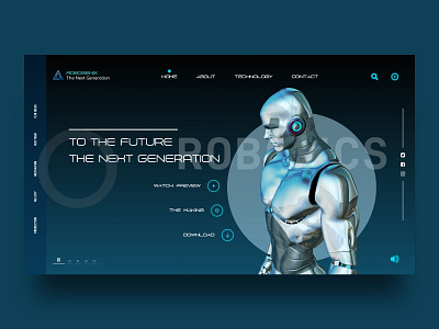 RoboGenix blue cool dark blue design detail future generation gradient minimal new era robotic technology ui