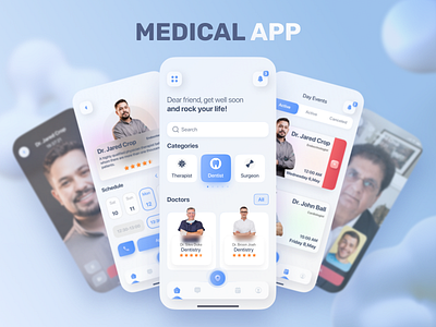 Medical app blue button calendar design form glass effect gradient hospital ui med med ui medical app medical ui mobile interface mobile ui trend trend ui ui uix user interest ux