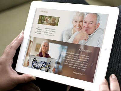 Web Concept community design ipad layout mobile retirement web web design webdesign