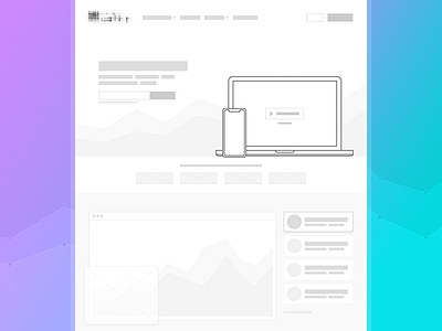 SaaS analytic website wireframe