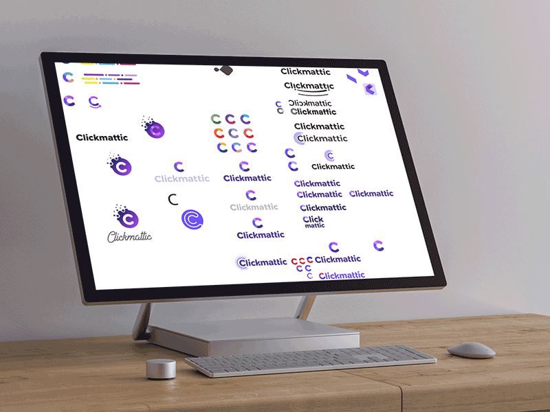 Clickmattic Branding Project 😉 372f89 branding logo round logo typogaphy