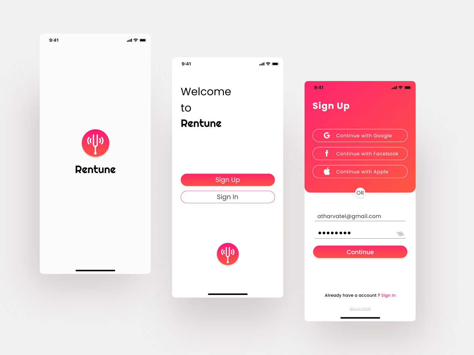 SignUp - Login Screens by Atharva Telang on Dribbble