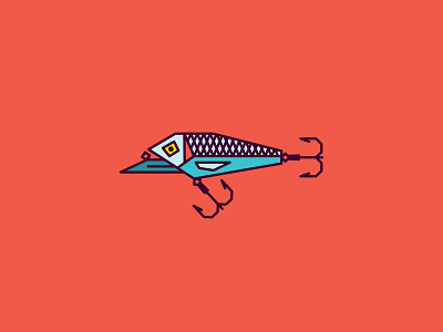 Lure Series - Crank Bait art color colour design drawing fishing geometric icon illustration line minimal minimalistic modern shape simple